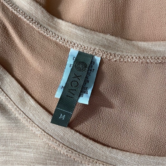 XCVI Scoop Neck Flowy Blouse Top With Sheer Back - In Peach / Orange - Picture 5 of 6